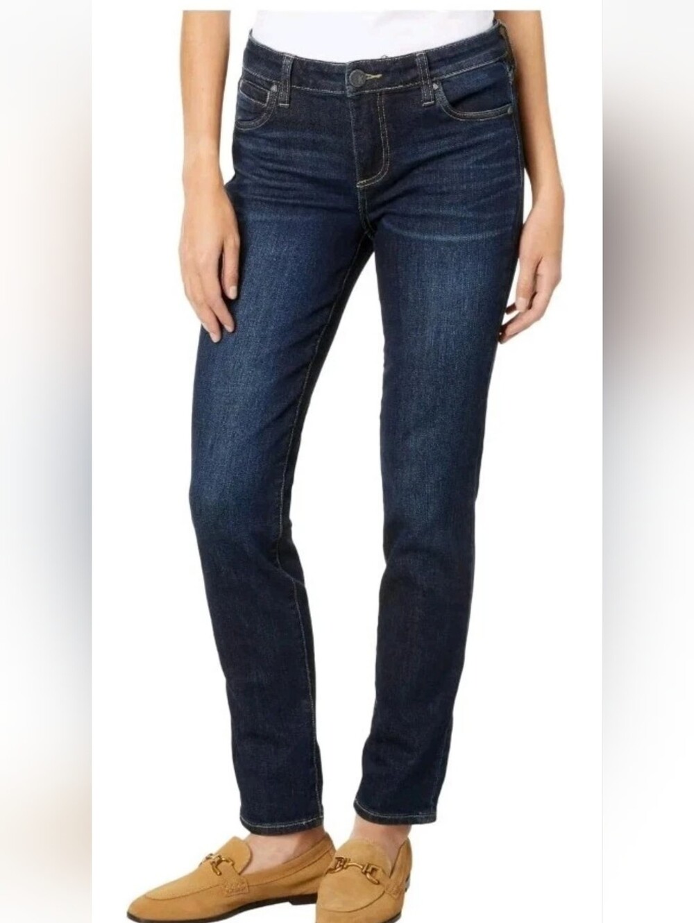 Kut From The Kloth Catherine Boyfriend Jeans Dark Wash Mid Rise Stretch 12 New